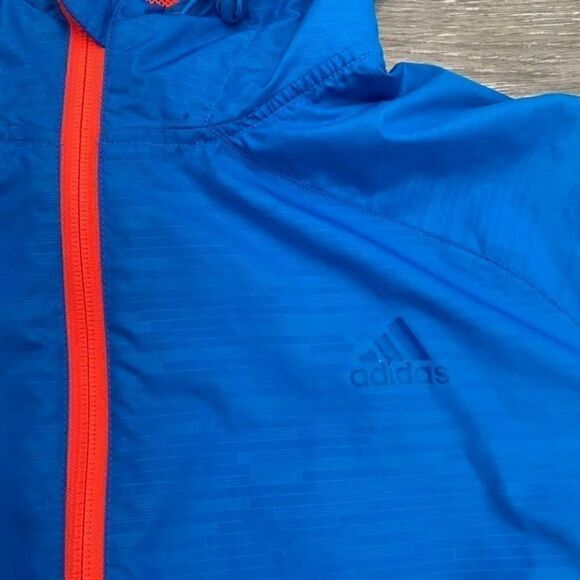 Adidas Blue Pattern Athletic Windbreaker Men XL - Picture 2 of 4